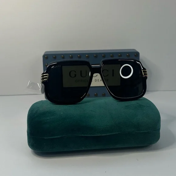 New- Authentic Gucci Sunglasses Men's GG0979S 001 Black/Grey 59-15-140mm